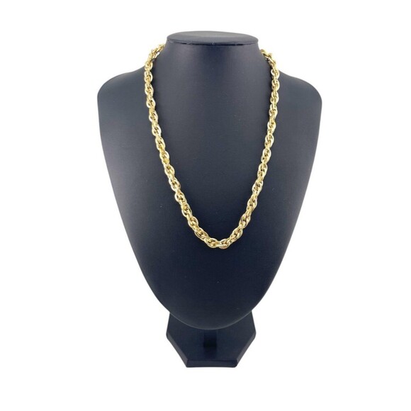 Vintage Jewelry - Vintage Gold Rope Chain Necklace 20" Chunky Textured Gold Plated Unisex
